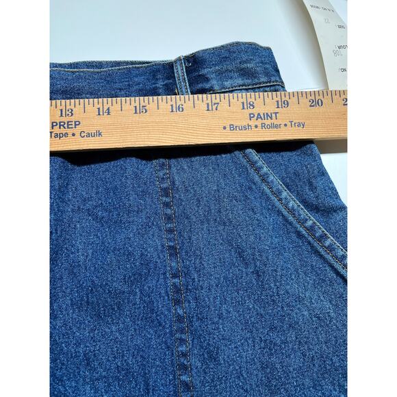 NWT Vintage Deadstock Midi Jean Skirt 22 Cargo Denim Button 90s Western XXL 2XL - Picture 14 of 16